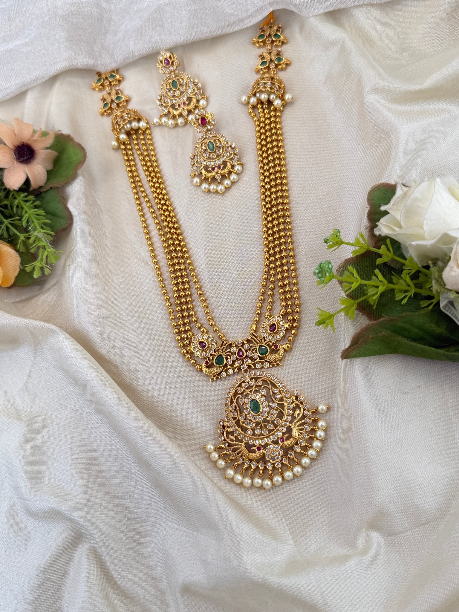 Luxurious Antique Layer Long Necklace Set 0867 - Mahilas