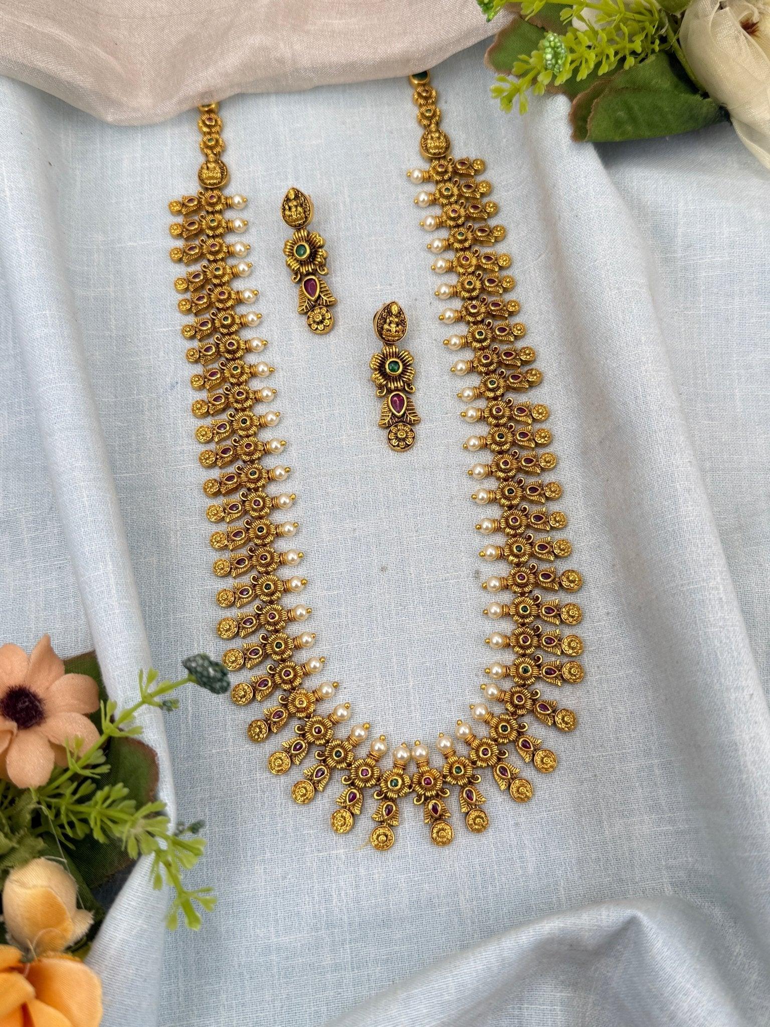 Luxurious Antique long Necklace Set 0102 - Mahilas