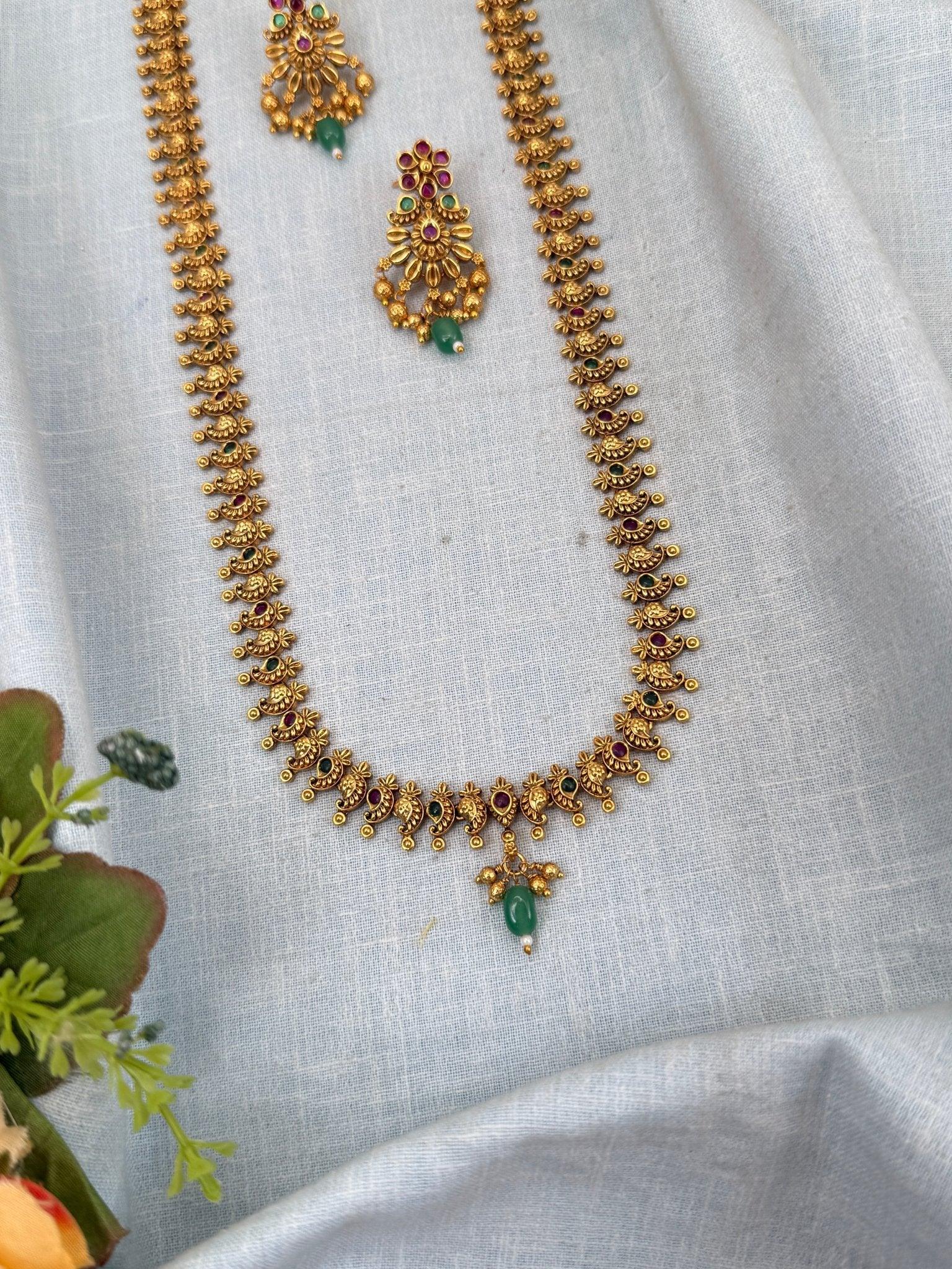 Luxurious Antique long Necklace Set 0104 - Mahilas