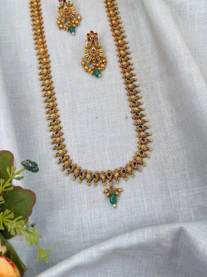 Luxurious Antique long Necklace Set 0104 - Mahilas