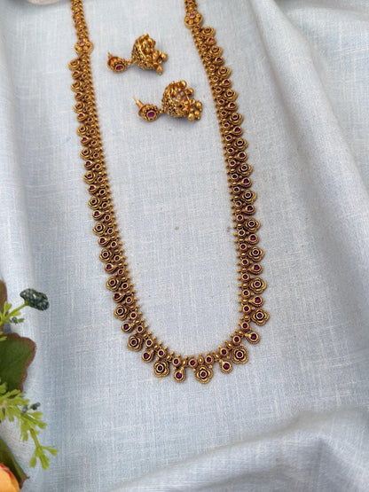 Luxurious Antique long Necklace Set 0105 - Mahilas