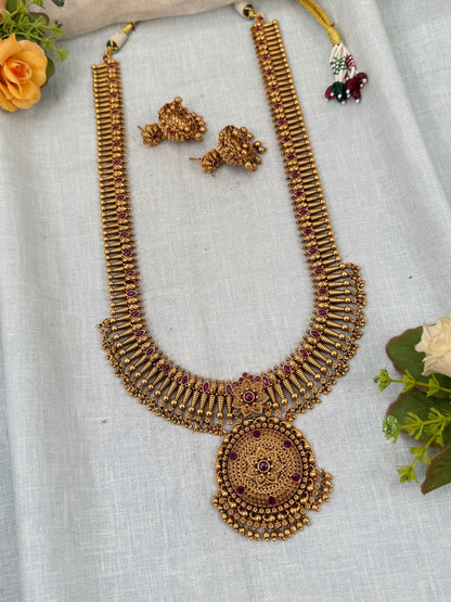 Luxurious Antique Long Necklace Set 0350 - Mahilas