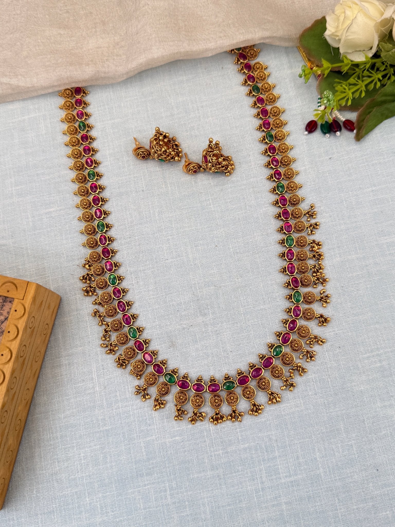 Luxurious Antique Long Necklace Set 0562 - Mahilas