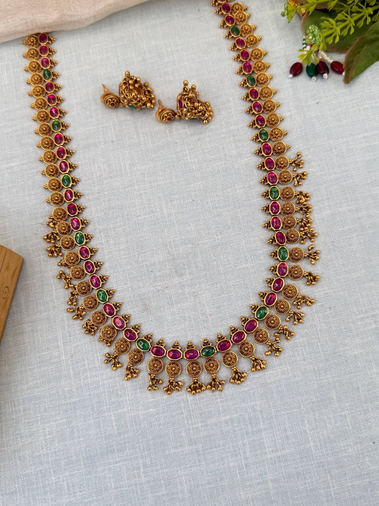 Luxurious Antique Long Necklace Set 0562 - Mahilas