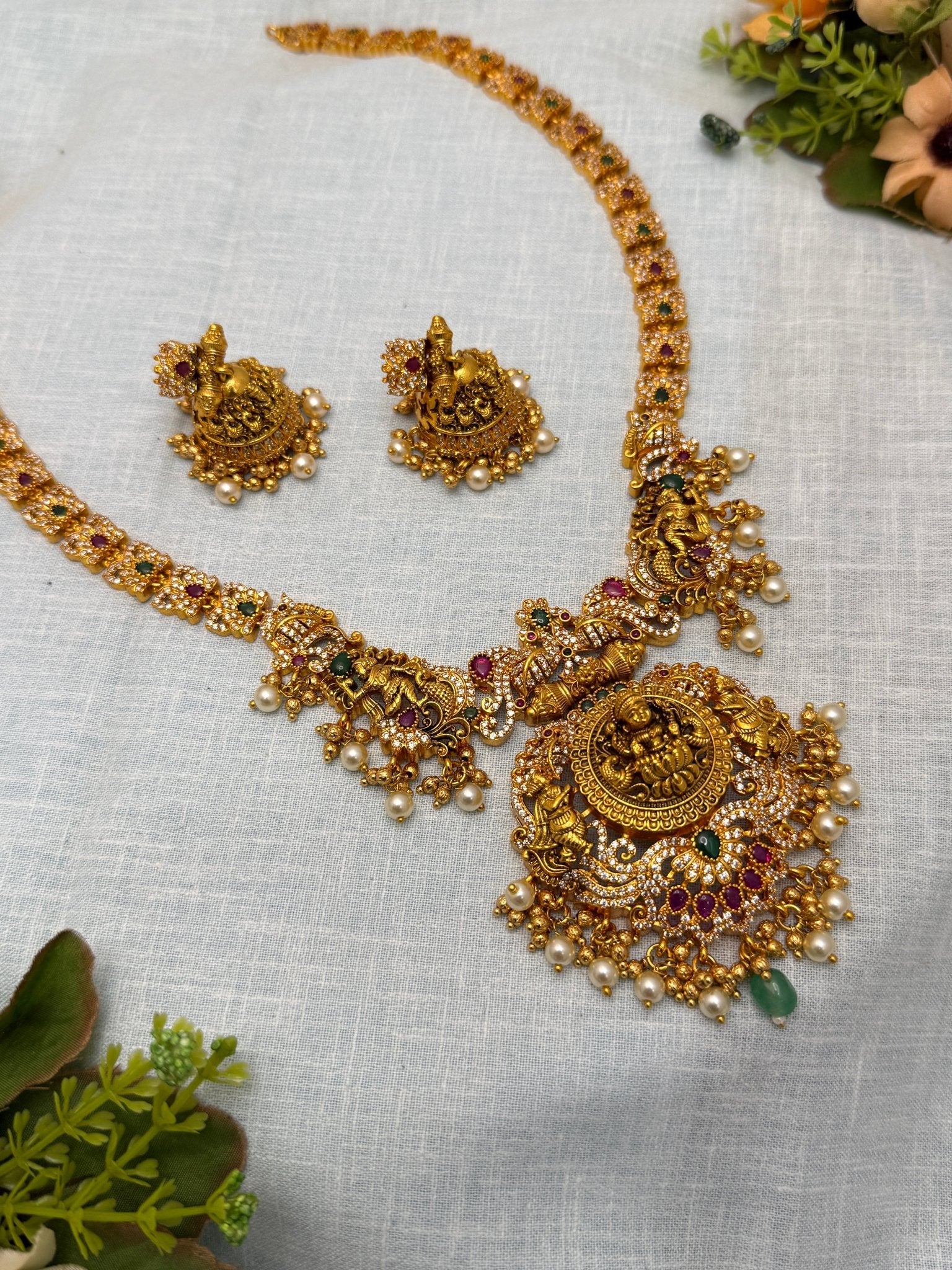 Luxurious Antique Long Necklace Set 707 - Mahilas