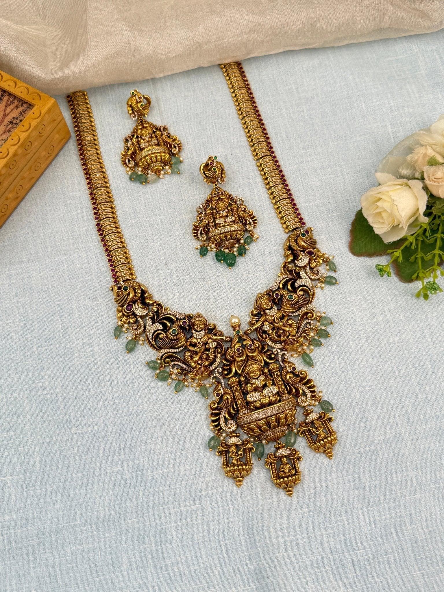 Luxurious Antique Long Necklace Set 823 - Mahilas