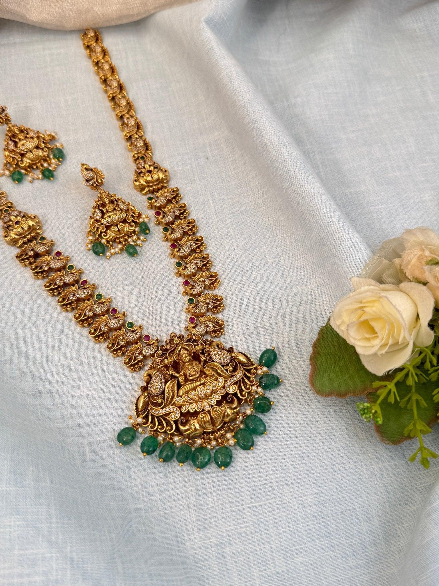 Luxurious Antique Long Necklace Set 877 - Mahilas