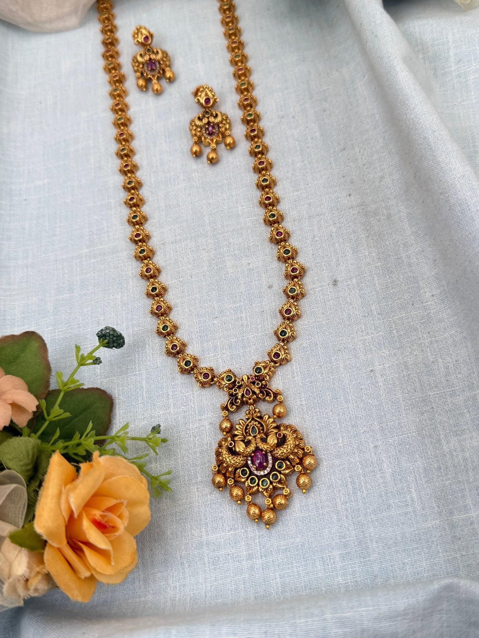 Luxurious Antique long Necklace Set 999 - Mahilas