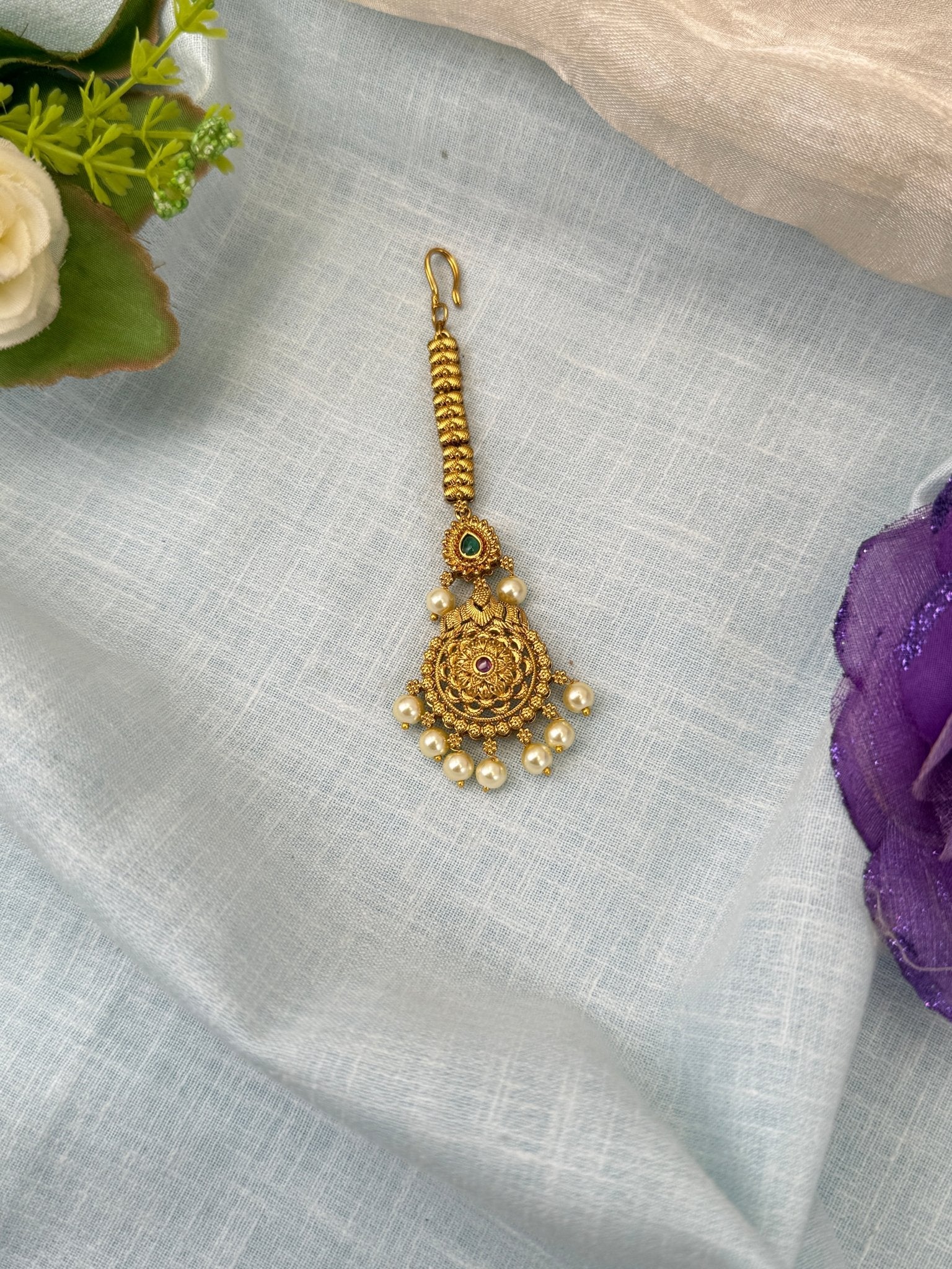 Luxurious Antique Maang Tikka 442 - Mahilas