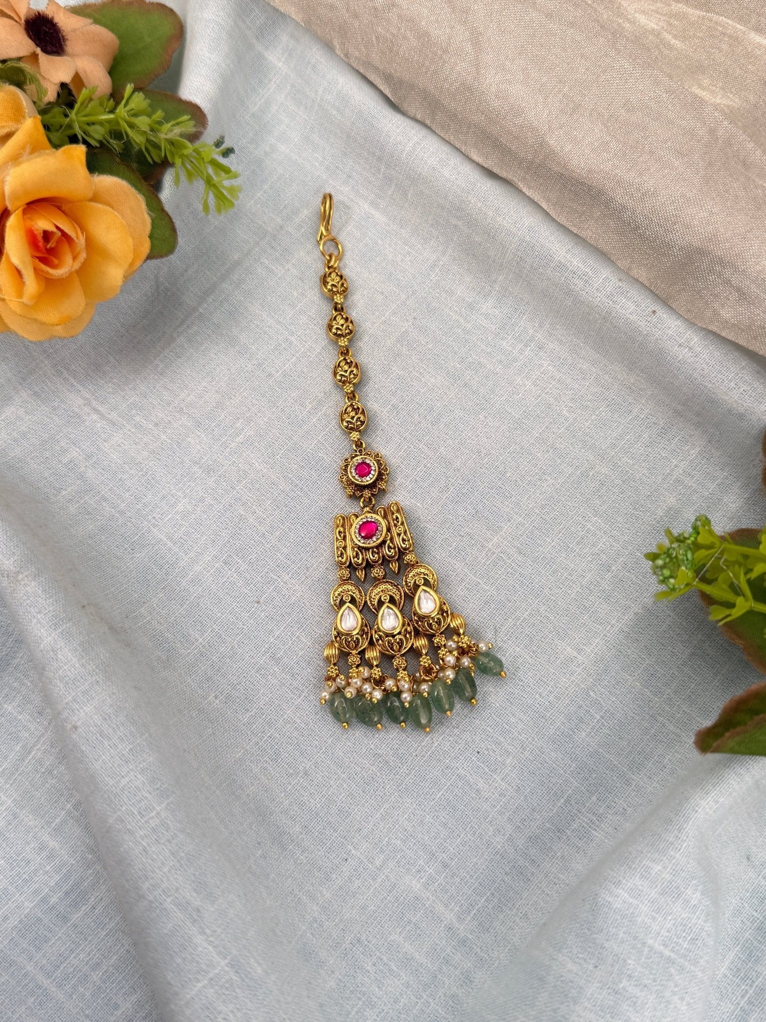 Luxurious Antique Maang Tikka 479 - Mahilas