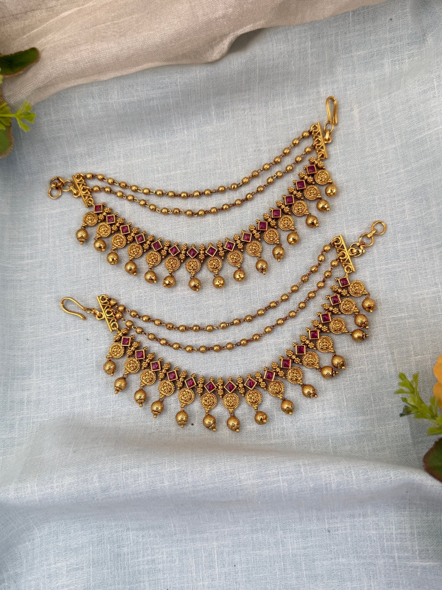 Luxurious Antique Maatal Earchain 365 - Mahilas