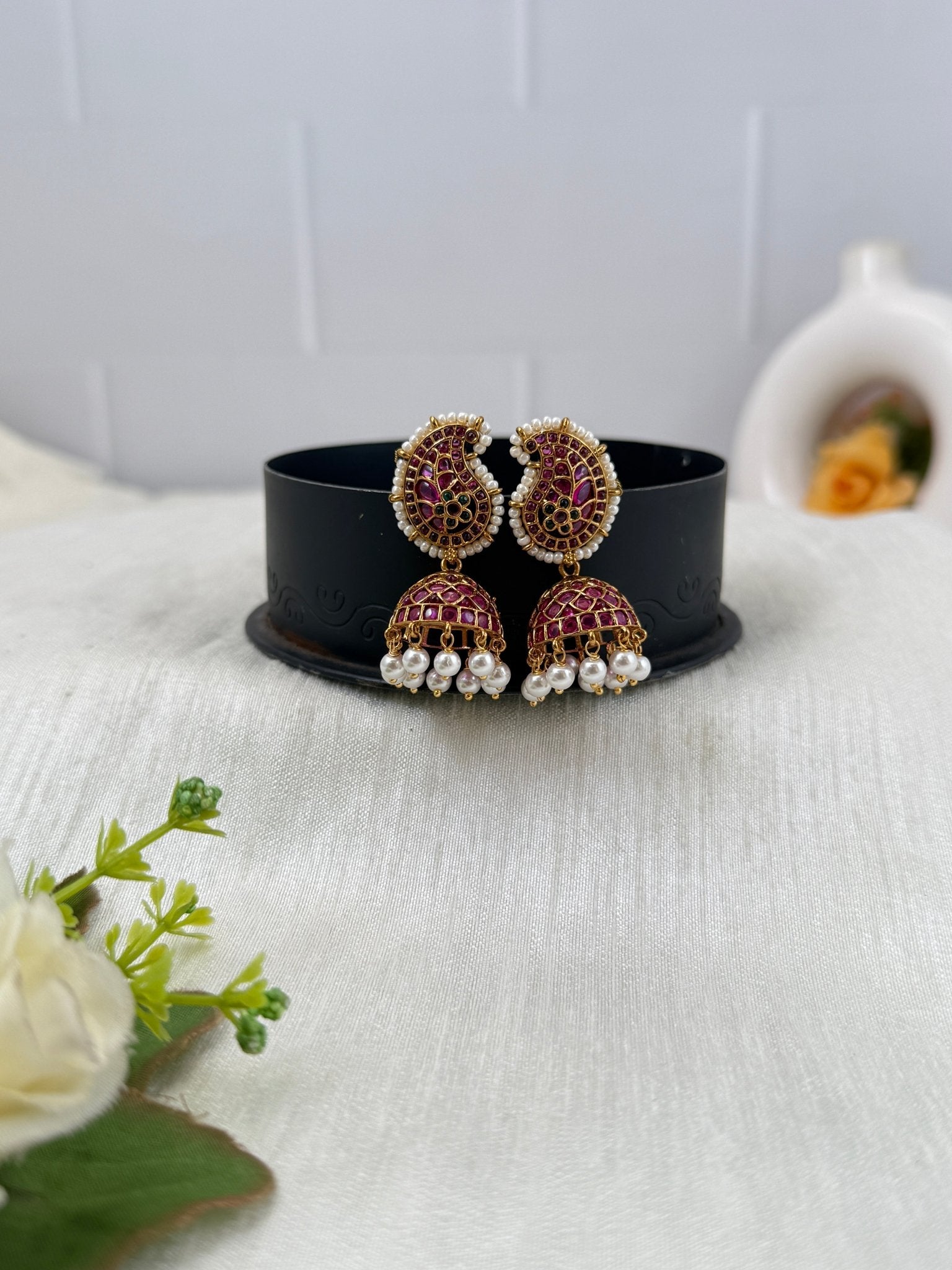 Luxurious Antique Mango Jhumka Earrings 0817 - Mahilas