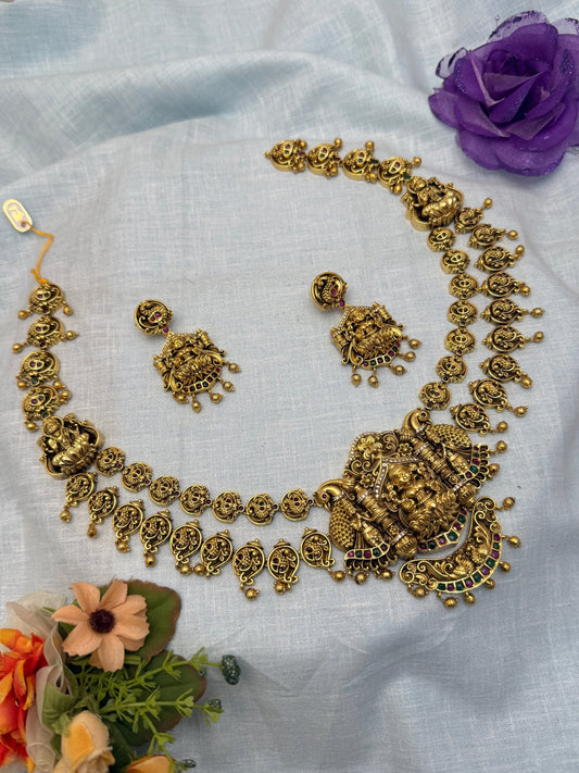 Luxurious Antique Medium Short Necklace Set 532 - Mahilas