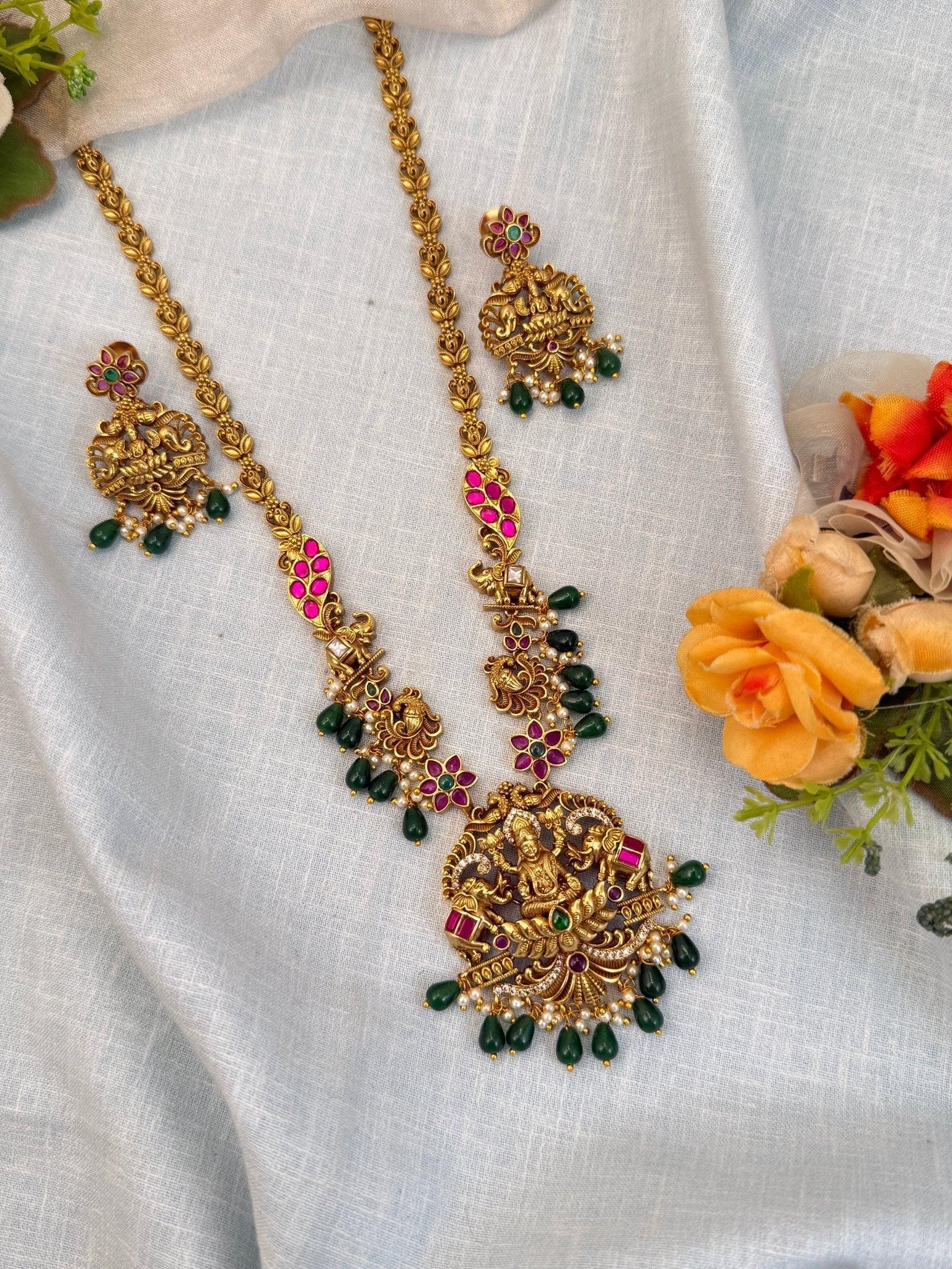 Luxurious Antique Mid Long Necklace Set 936 - Mahilas