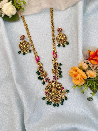 Luxurious Antique Mid Long Necklace Set 936 - Mahilas