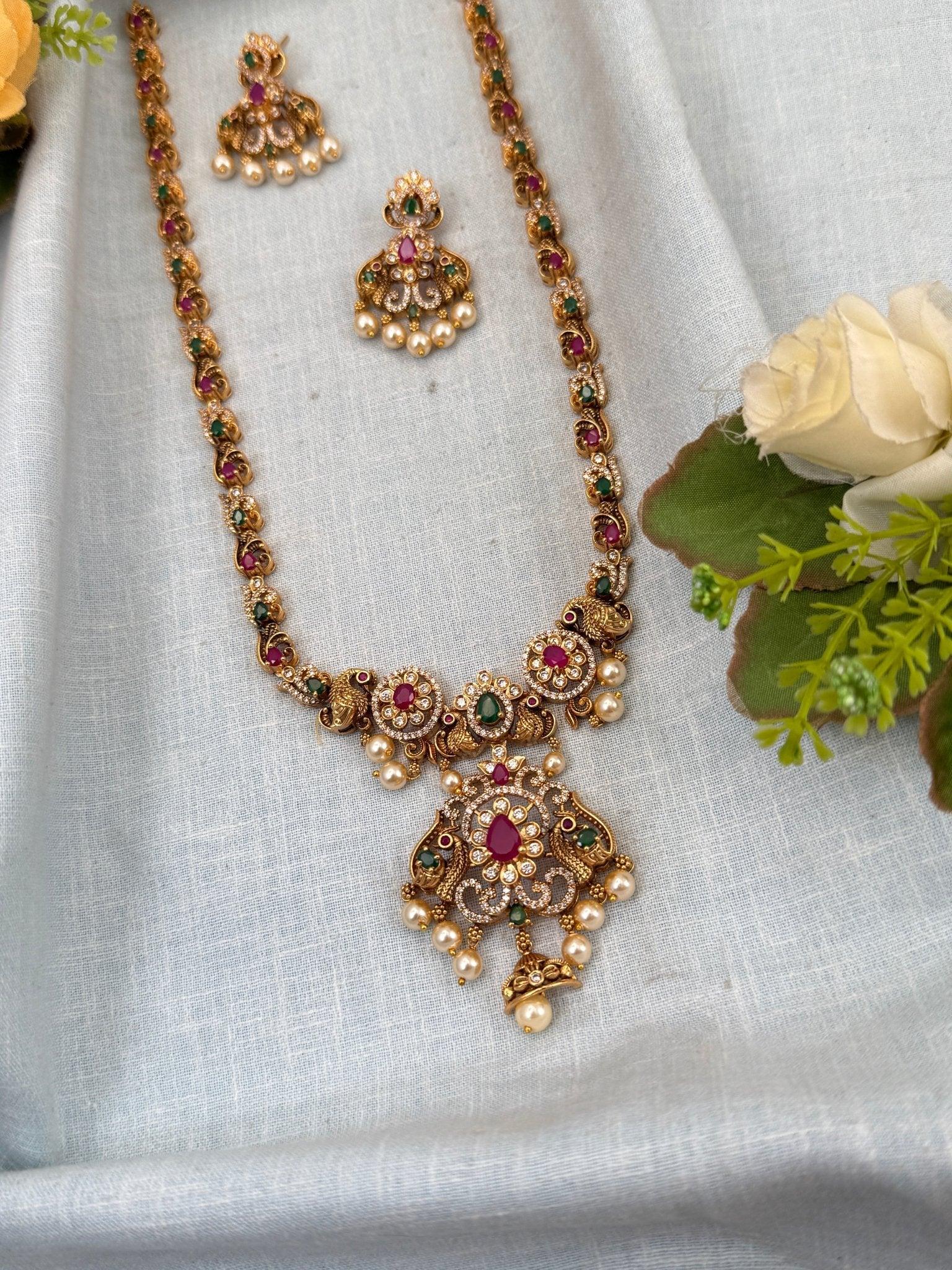 Luxurious Antique Mid long Necklace Set 996 - Mahilas