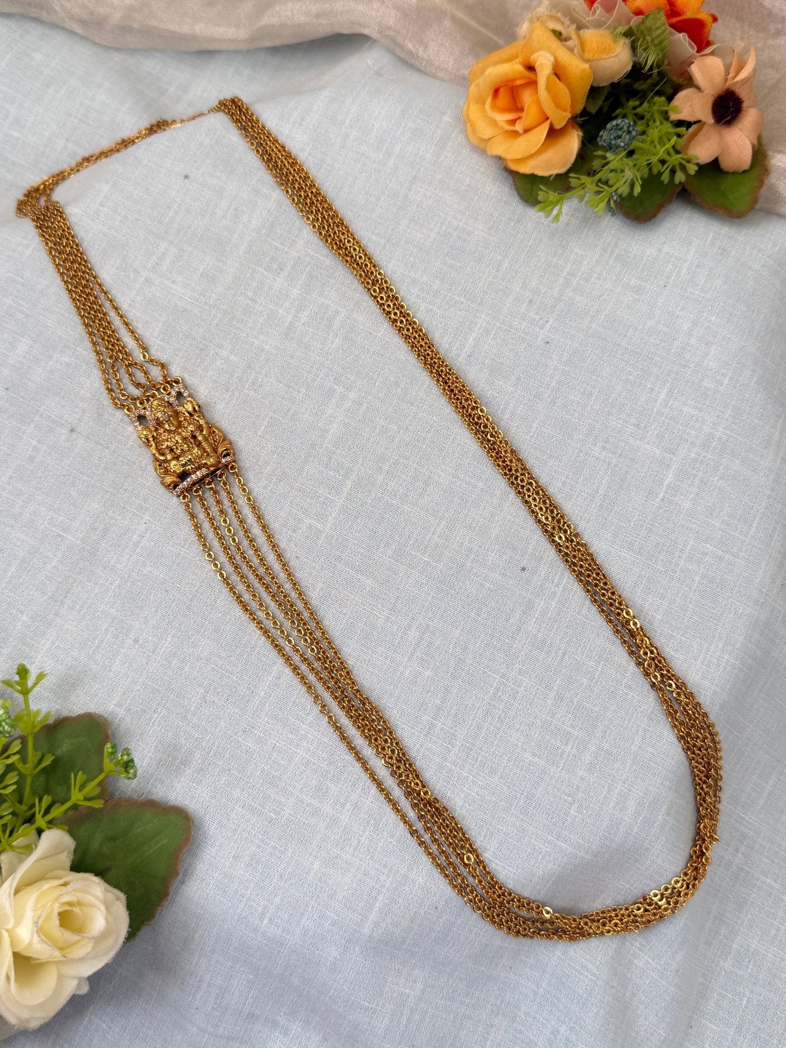 Luxurious Antique Mop Side Chain Necklace 0417 - Mahilas