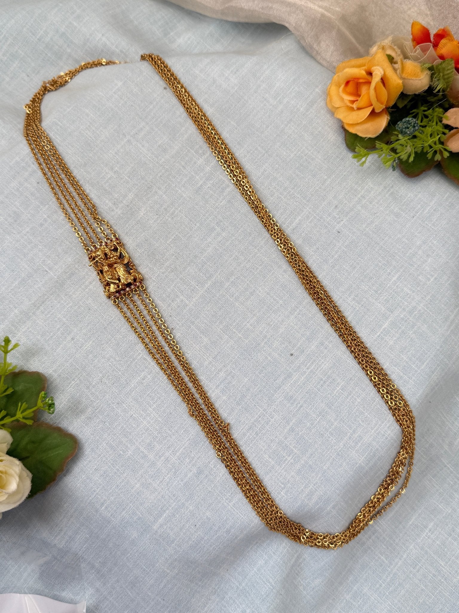 Luxurious Antique Mop Side Chain Necklace 0419 - Mahilas
