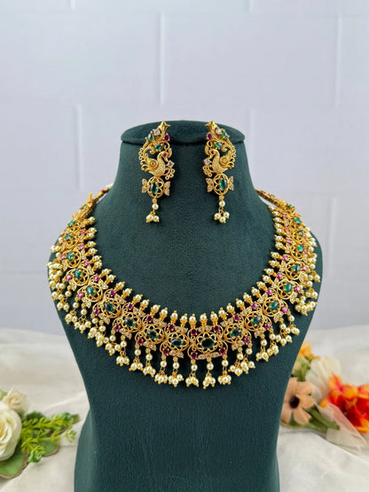 Luxurious Antique Necklace Set 594 - Mahilas