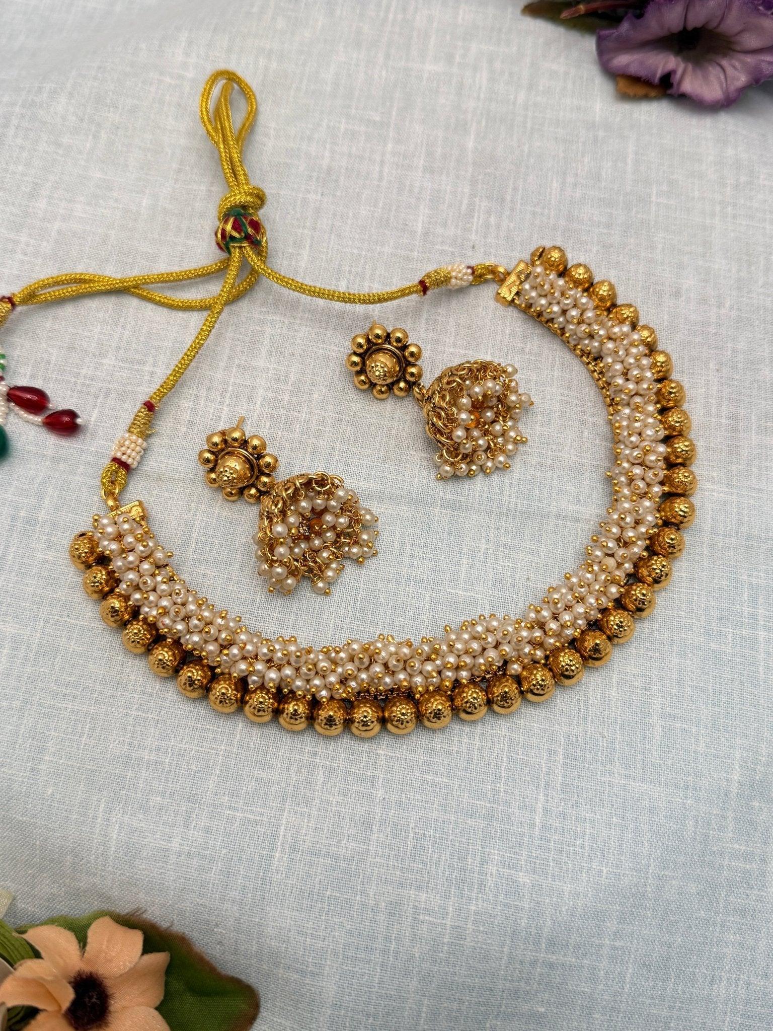 Luxurious Antique Necklace Set 649 - Mahilas