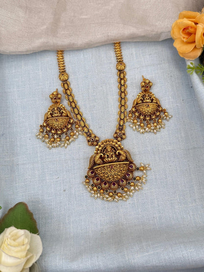 Luxurious Antique Peacock Short Necklace Set 0117 - Mahilas