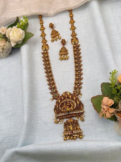 Luxurious Antique Pendant Long Necklace Set 0716 - Mahilas