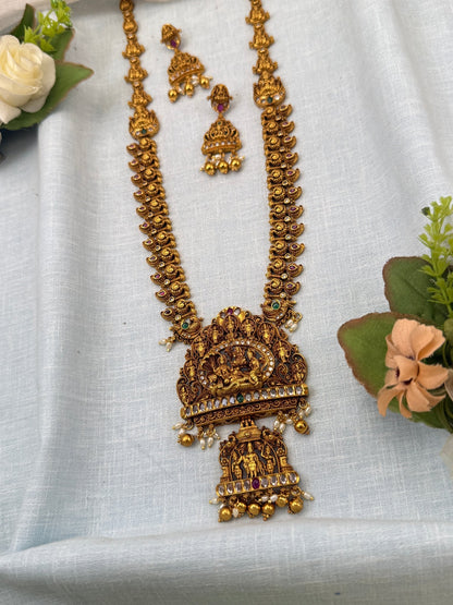 Luxurious Antique Pendant Long Necklace Set 0716 - Mahilas