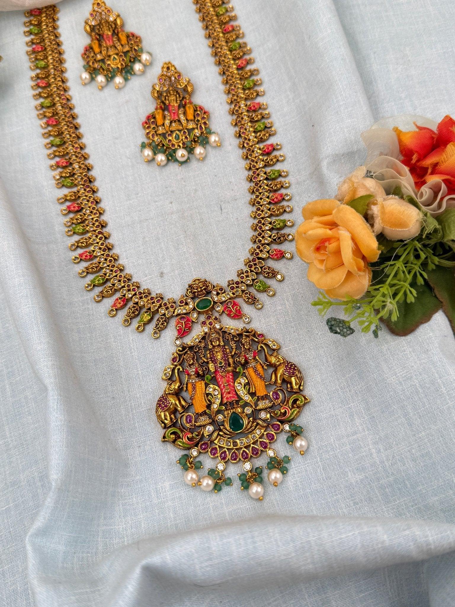Luxurious Antique Ram Parivar Long Necklace Set 981 - Mahilas