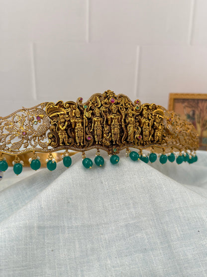 Luxurious Antique Ram Parivar Vaddanam Kamarbandh 7262 - Mahilas