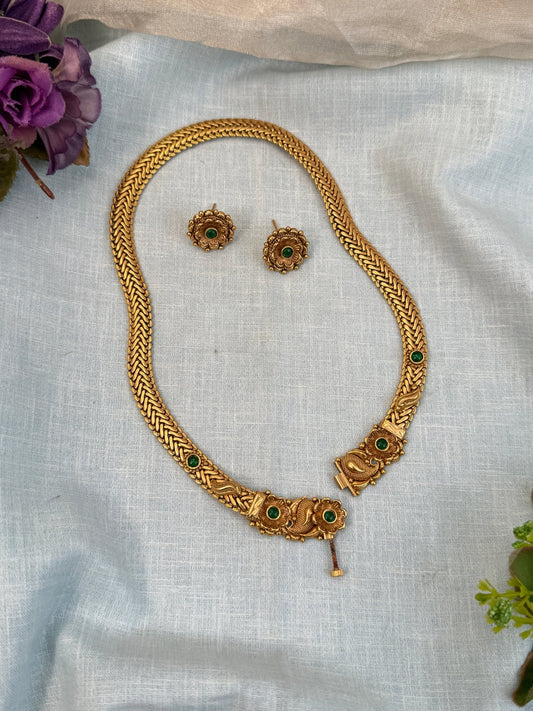 Luxurious Antique Screw Type Necklace Set 907 - Mahilas