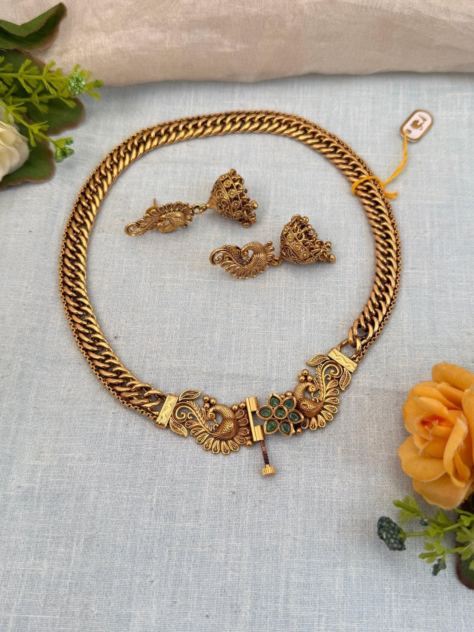 Luxurious Antique Screw Type Necklace Set 908 - Mahilas