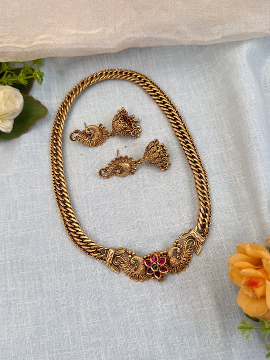 Luxurious Antique Screw Type Necklace Set 908 - Mahilas