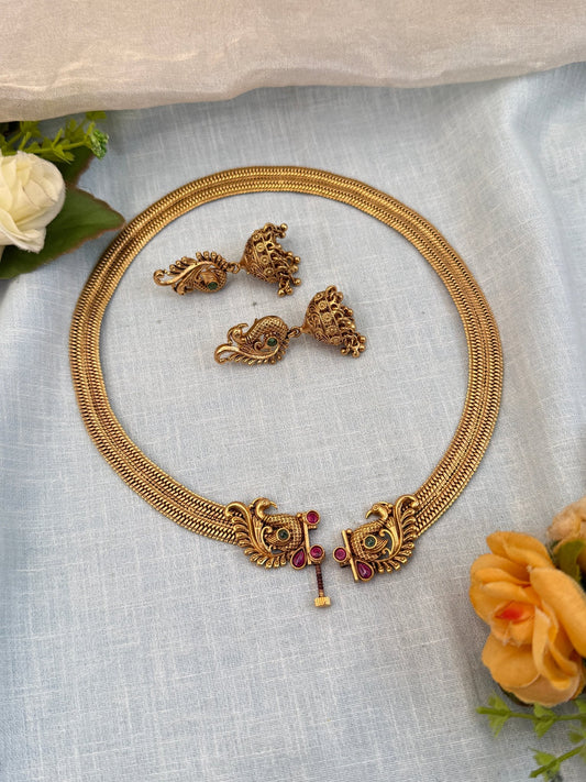 Luxurious Antique Screw Type Necklace Set 911 - Mahilas