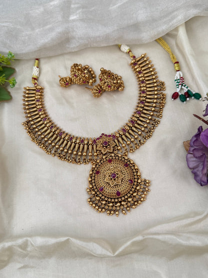 Luxurious Antique Short Necklace Set 0360 - Mahilas