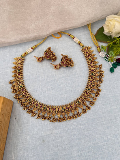 Luxurious Antique Short Necklace Set 0550 - Mahilas