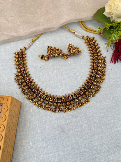 Luxurious Antique Short Necklace Set 0559 - Mahilas