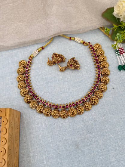 Luxurious Antique Short Necklace Set 0561 - Mahilas