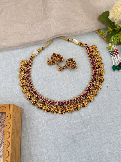 Luxurious Antique Short Necklace Set 0561 - Mahilas