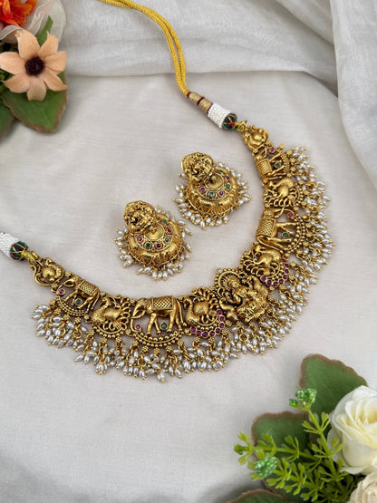 Luxurious Antique Short Necklace Set 616 - Mahilas