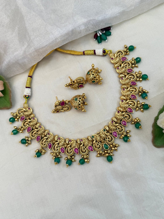 Luxurious Antique Short Necklace Set 893 - Mahilas