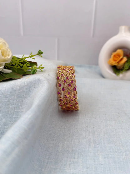 Luxurious Antique Stone Bangles 7055 - 3 Colors - Mahilas