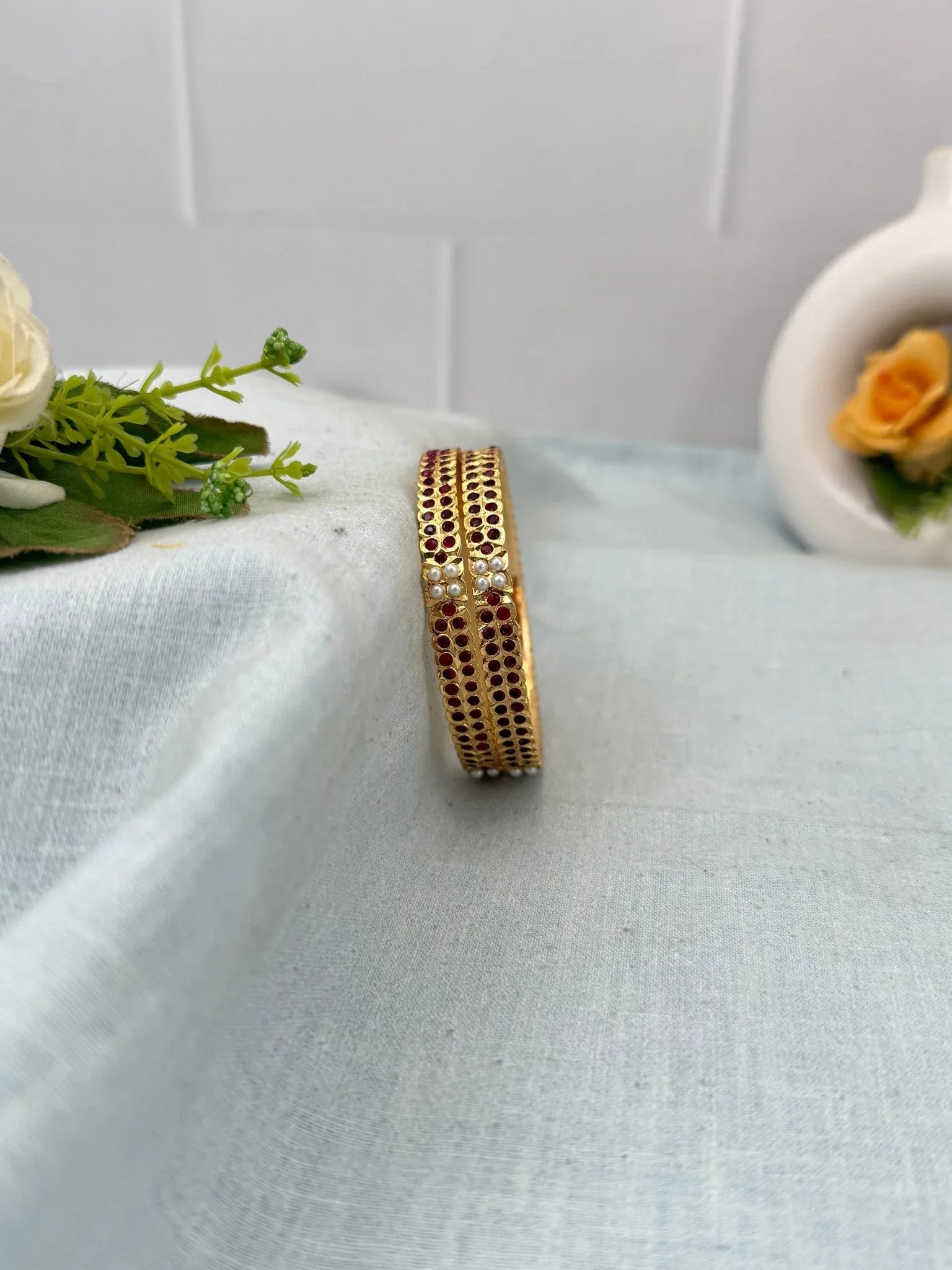 Luxurious Antique Stone Bangles 7056 - 5 Colors - Mahilas