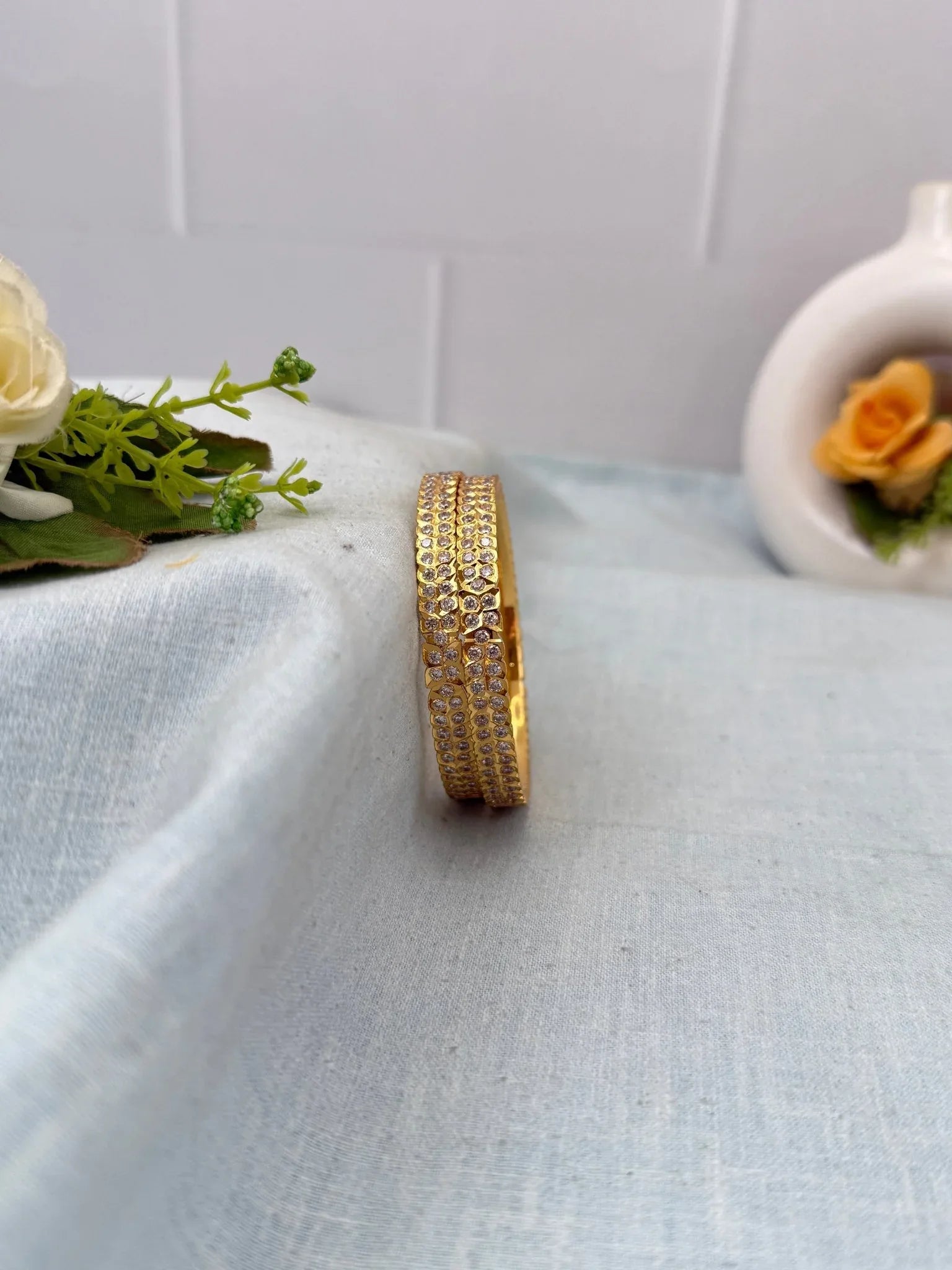 Luxurious Antique Stone Bangles 7056 - 5 Colors - Mahilas