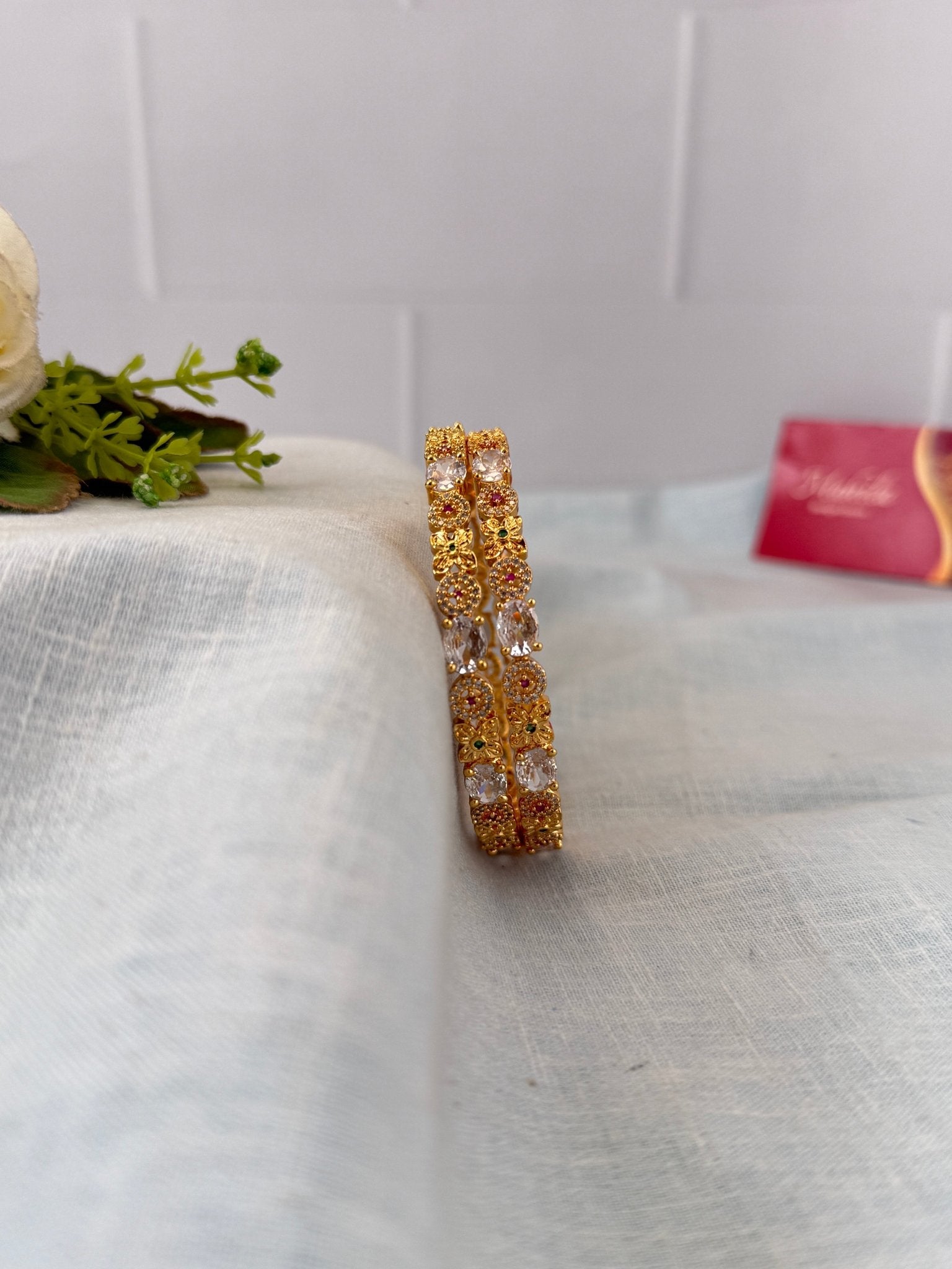 Luxurious Antique Stone Bangles 7203 - Mahilas
