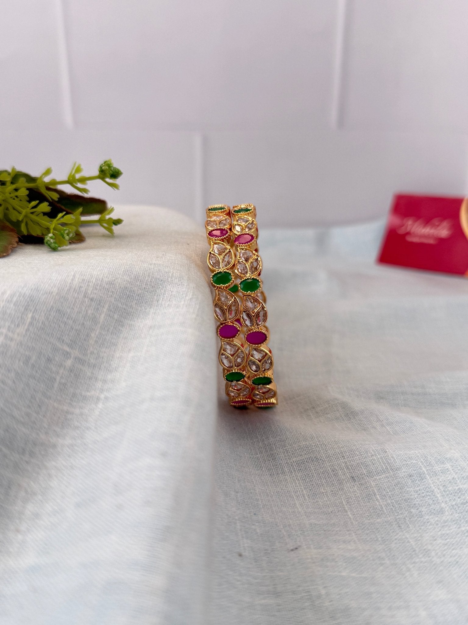 Luxurious Antique Stone Bangles 7213 - Mahilas