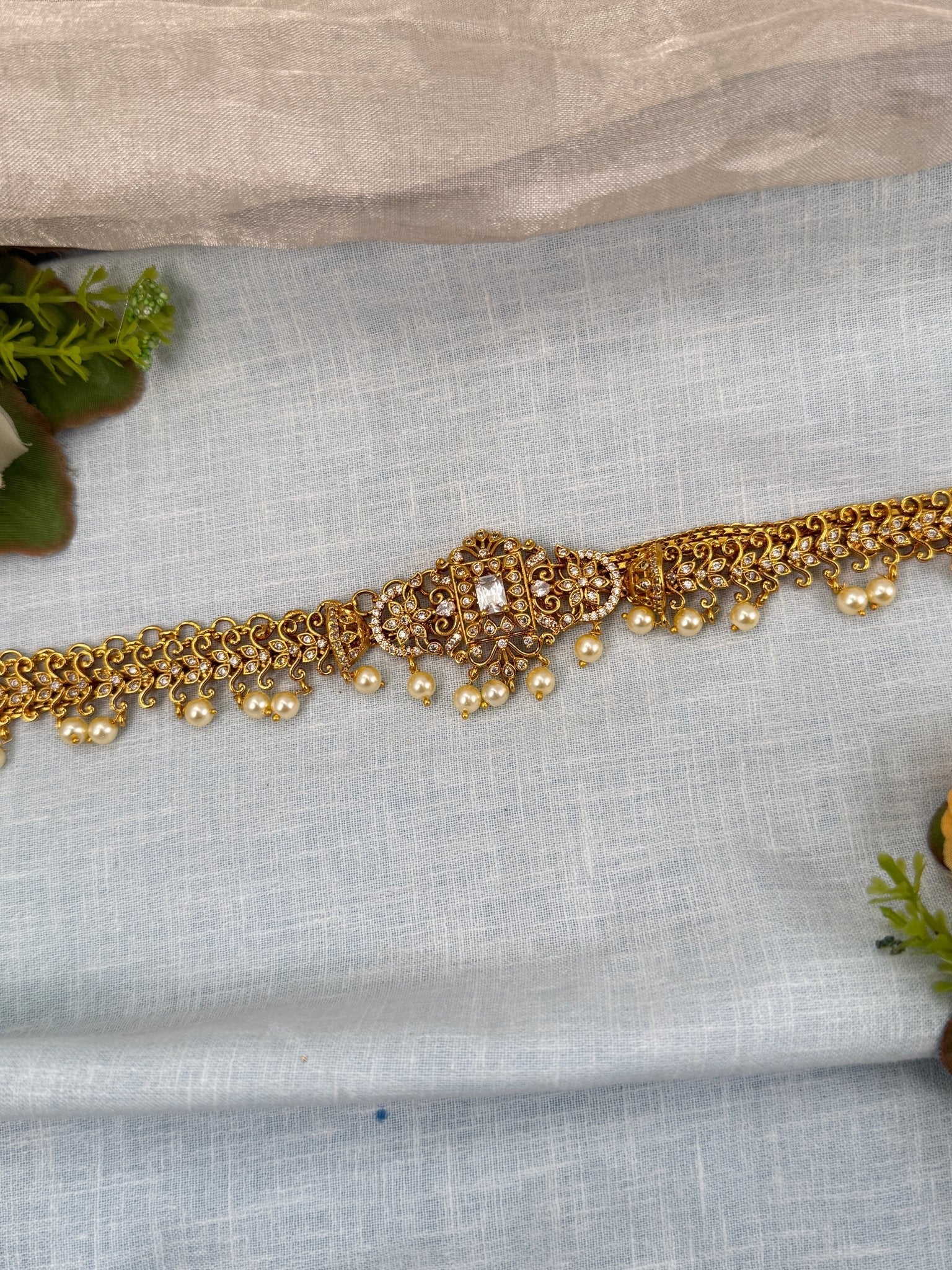 Luxurious Antique Stone Chain Vaddanam Hip Belt 7275 - Mahilas