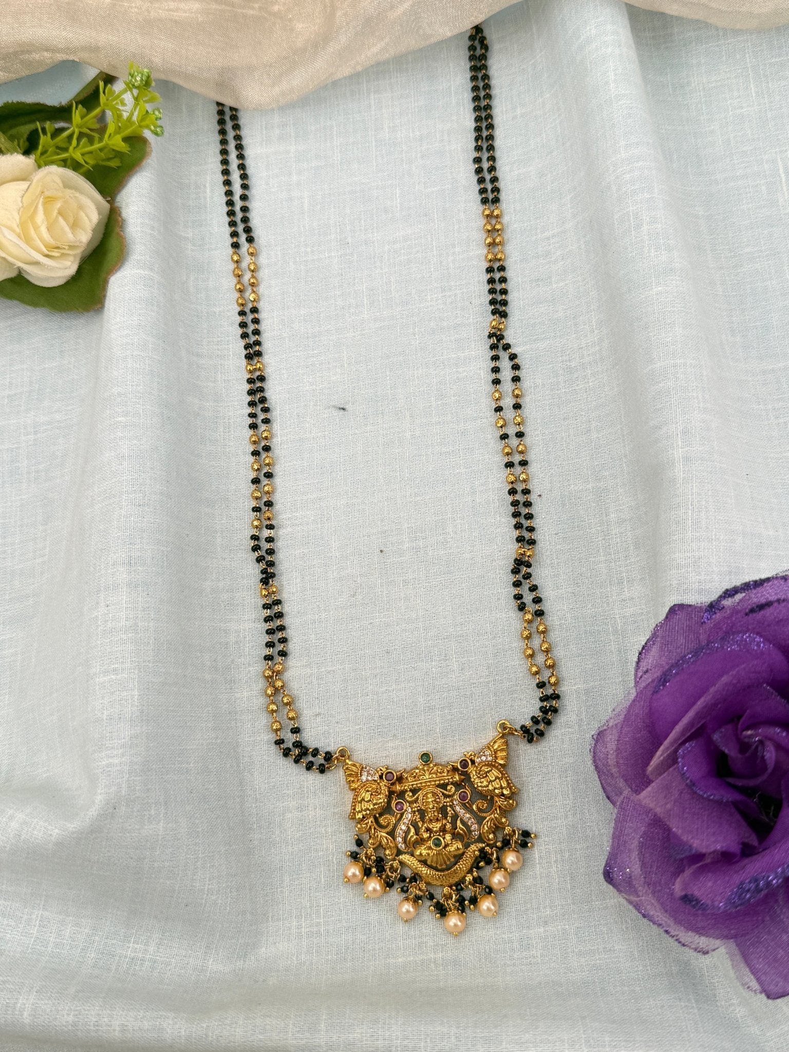 Luxurious Antique Stone Mangalsutra Chain 0499 - Mahilas
