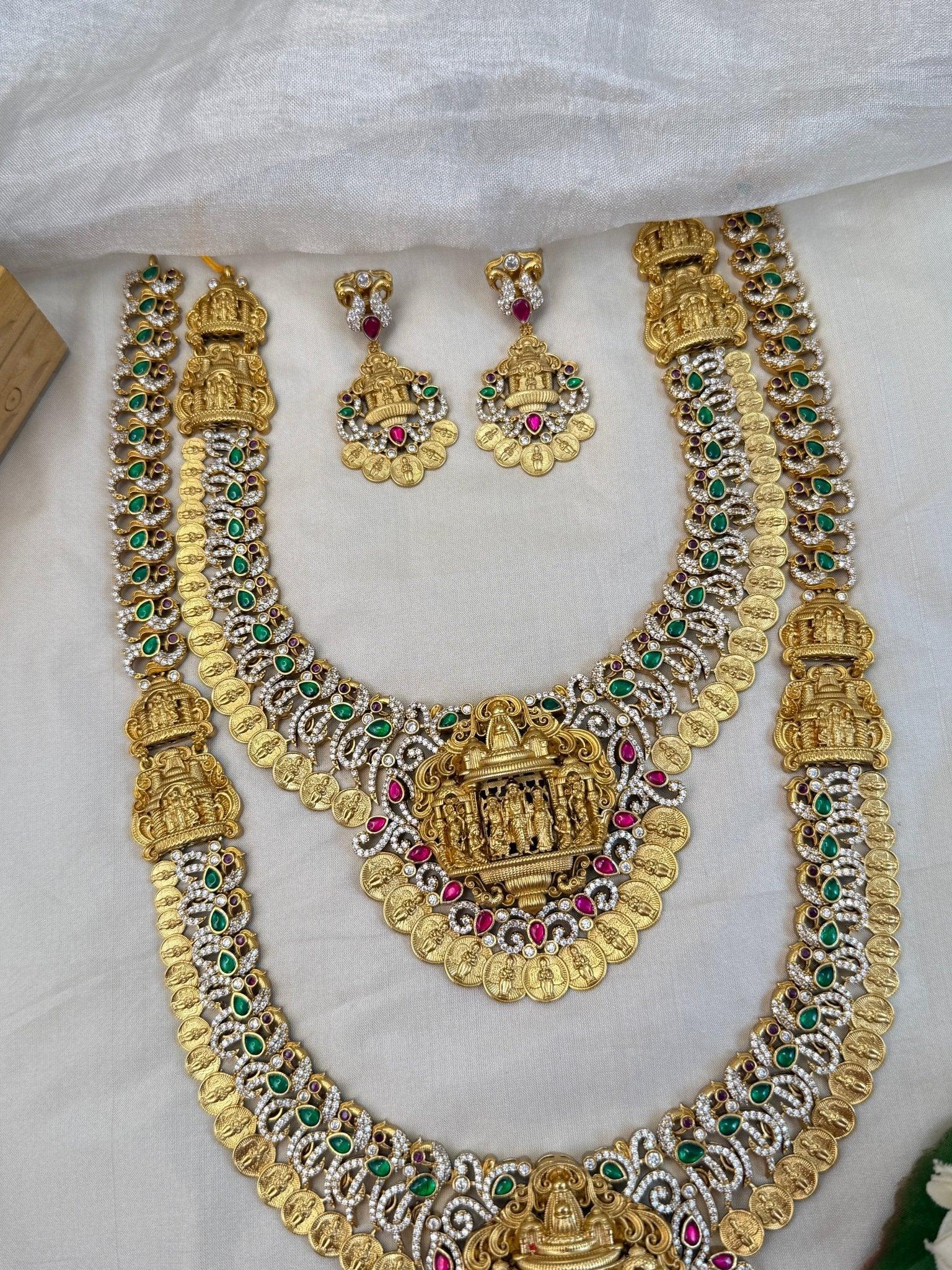 Luxurious Antique Stone Ram Parivar Necklace Set 941 - Mahilas