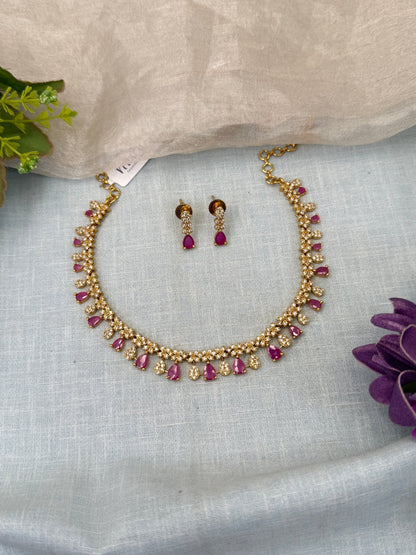 Luxurious Antique Stone Short Necklace Set 0410 - Mahilas