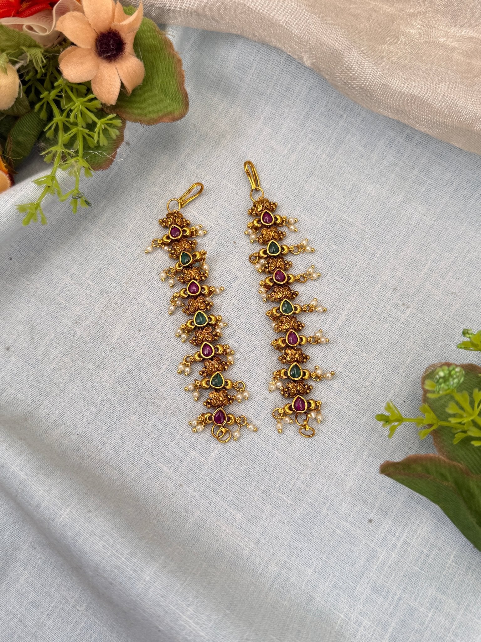 Luxurious Antique Straight Maatal Ear Chain 336 - Mahilas